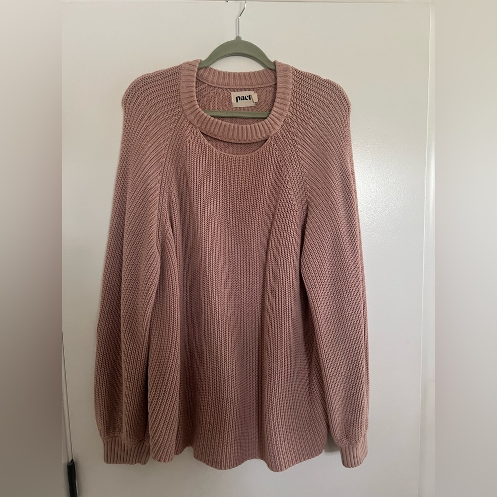 PACT peephole sweater